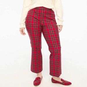J. Crew Red Tartan Plaid Kelsey Pant size 10 EUC Crop Pants